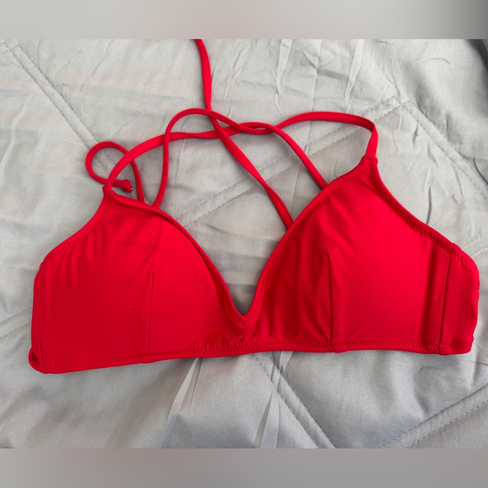 J. Crew Vibrant Red Bikini Top